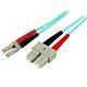 StarTech.com 2m (6ft) LC/UPC to SC/UPC OM3 Multie Fiber Optic Cable, Full Duplex 50/125µm cord Fiber Cable, 100G, Low Insertion Loss, LSZH Fiber Jumper Cord