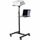StarTech.com Mobile Projector and Laptop Stand/Cart - Heavy Duty Portable Projector Stand (2 Shelves, hold 22lb/10kg each) - Height Adjustable Rolling Presentation Cart w/Lockable Wheels