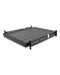 StarTech.com 2U Sliding Server Rack Mount Shelf - 20 to 30in Adjustable Mounting Depth - Vented - 50lb - Heavy Duty Universal 19” Rack Shelf for Equipment Rack - 24in Deep UNISLDSHF19