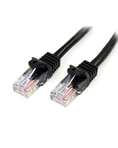 StarTech.com Cat5e Patch Cable with Snagless RJ45 Connectors - 1m, Black 45PAT1MBK