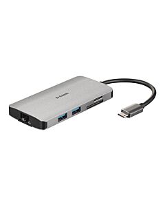 D-Link 8-in-1 USB-C Hub with HDMI/Ethernet/Card Reader/Power Delivery DUB-M810