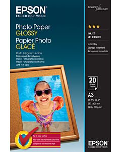 Epson Photo Paper Glossy - A3 - 20 sheets C13S042536