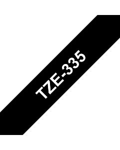 Brother TZE-335 label-making tape White on black TZ TZE335
