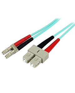 StarTech.com 2m (6ft) LC/UPC to SC/UPC OM3 Multie Fiber Optic Cable, Full Duplex 50/125µm cord Fiber Cable, 100G, Low Insertion Loss, LSZH Fiber Jumper Cord A50FBLCSC2