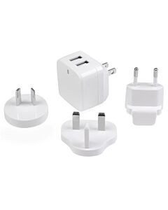 StarTech.com Dual-port USB wall charger - international travel - 17W/3.4A - white USB2PACWH