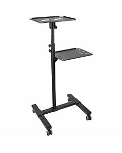 StarTech.com Mobile Projector and Laptop Stand/Cart - Heavy Duty Portable Projector Stand (2 Shelves, hold 22lb/10kg each) - Height Adjustable Rolling Presentation Cart w/Lockable Wheels ADJPROJCART