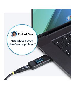 StarTech.com USB-C Power Tester, Digital Multimeter, Bi-Directional Voltage and Current Meter, Up to 240W PD EPR, Portable USB-C Cable and Port Power Meter Tester USBC-PWRTESTER