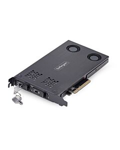 StarTech.com Dual-Bay M.2 NVMe SSD to PCIe x8 Removable Mobile Rack; Bifurcation Required; Tool-less Installation, PCIe Backplane w/Two Hot-Swap Drive Bays 2M2-REMOVABLE-PCIE