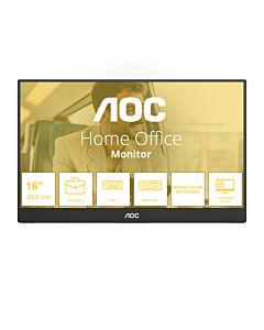 AOC 16T20E2 portable TV/monitor Portable monitor Black 39.6 cm (15.6") LED 1920 x 1080 pixels 16T20E2