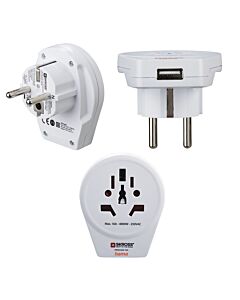 Hama World to Europe USB power plug adapter Universal White 223475