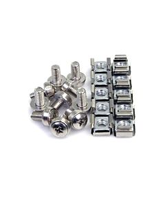 StarTech.com 100-Pack M6 12mm Screws, Square Hole Cage Nuts and Installation Tool, Hardware Mounting Kit for 19" or 10" Server Racks, Cabinets and Enclosures, Silver - TAA CABSCREWM62