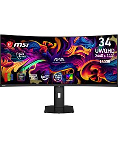 MSI MAG 341CQP QD-OLED X28 computer monitor 86.4 cm (34") 3440 x 1440 pixels UltraWide Quad HD Black 9S6-3DE39T-003