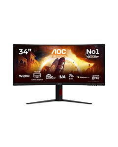 AOC G4 CU34G4ZCA computer monitor 86.4 cm (34") 3440 x 1440 pixels Wide Quad HD Black, Red CU34G4ZCA